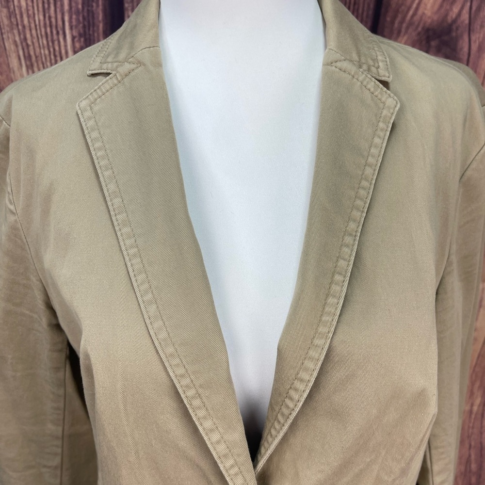 Talbots khaki colored cotton feel blazer jacket women’s size 10 - Picture 3 of 16